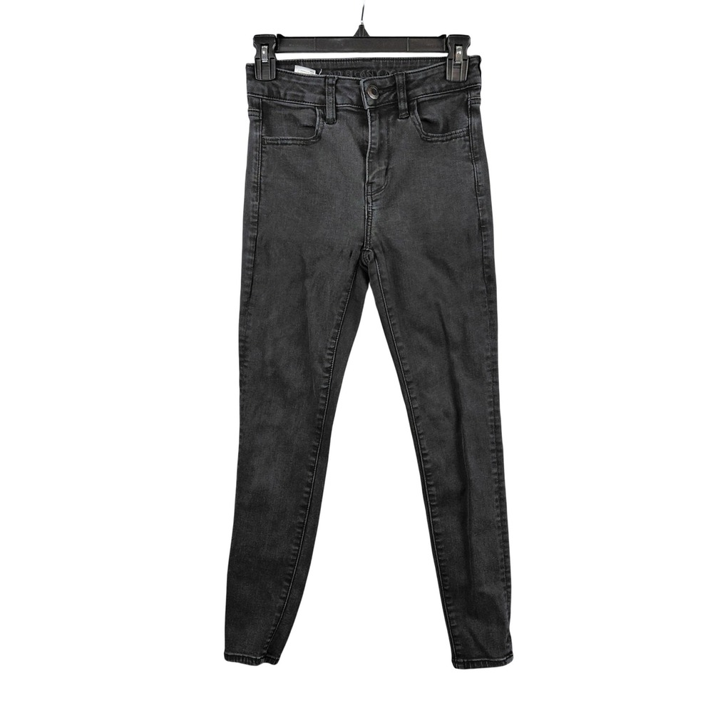 American Eagle Outfitters Hi Rise Jegging Womens Size 2 Short Black Stretch Jean